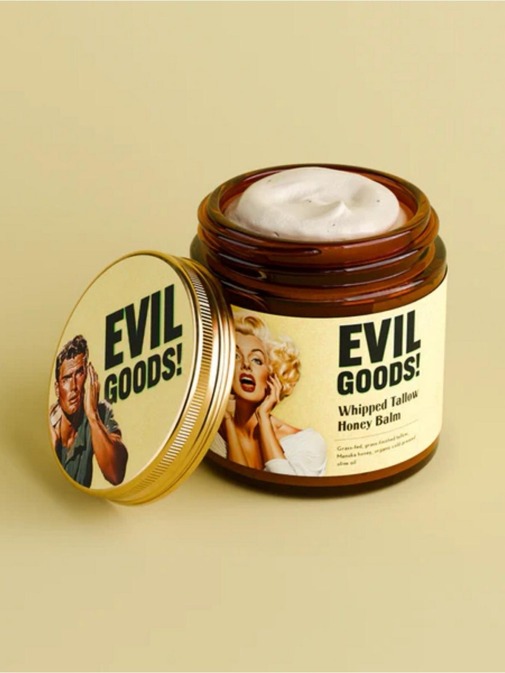 New Evil Goods Whipped Tallow Honey Balm- Sandalwood Cream